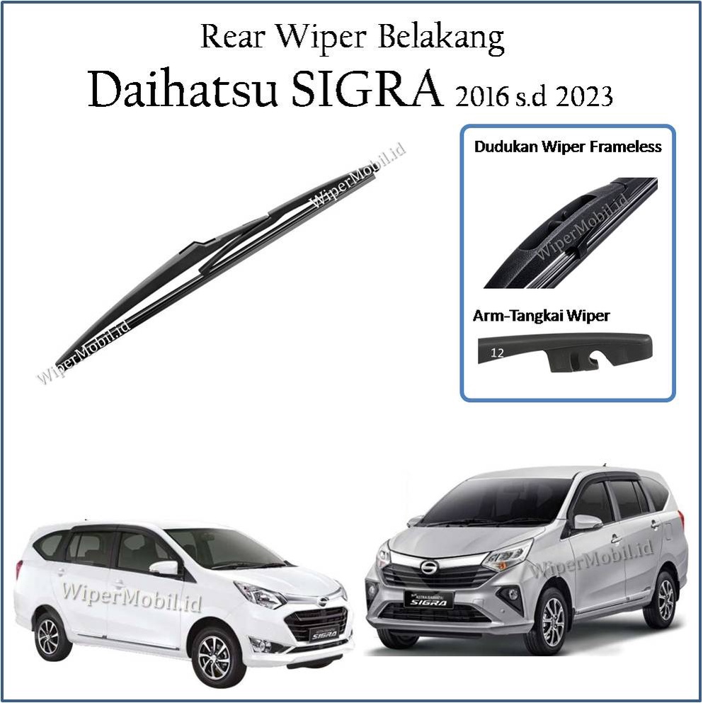 Wiper Kaca Belakang Mobil Daihatsu Sigra 2016 2017 2018 2019 2020 2021 2022 2023
