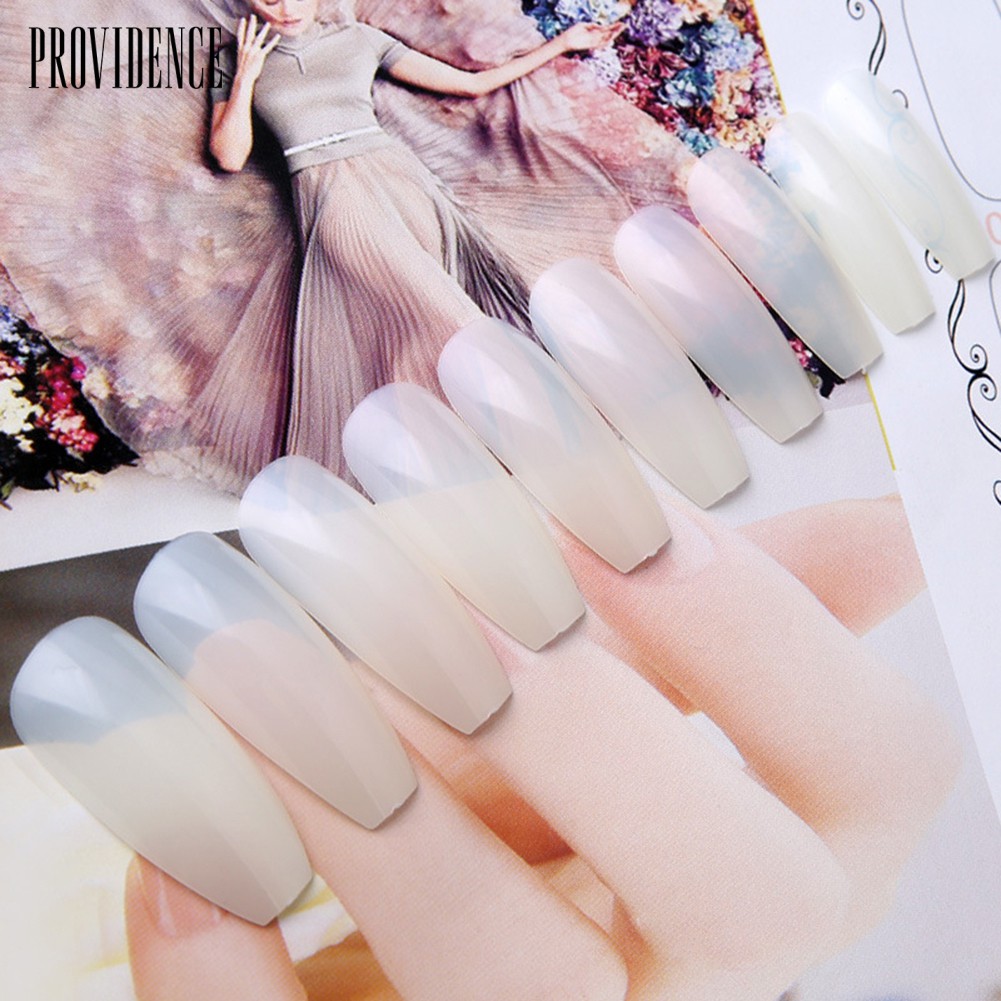Providence 600Pcs Clear/Natural Long Ballet False Nail Tips Fingernail DIY Manicure Decor