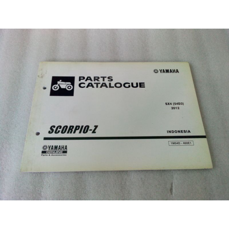 

part katalog parts catalogue yamaha scorpio z SX4 2012