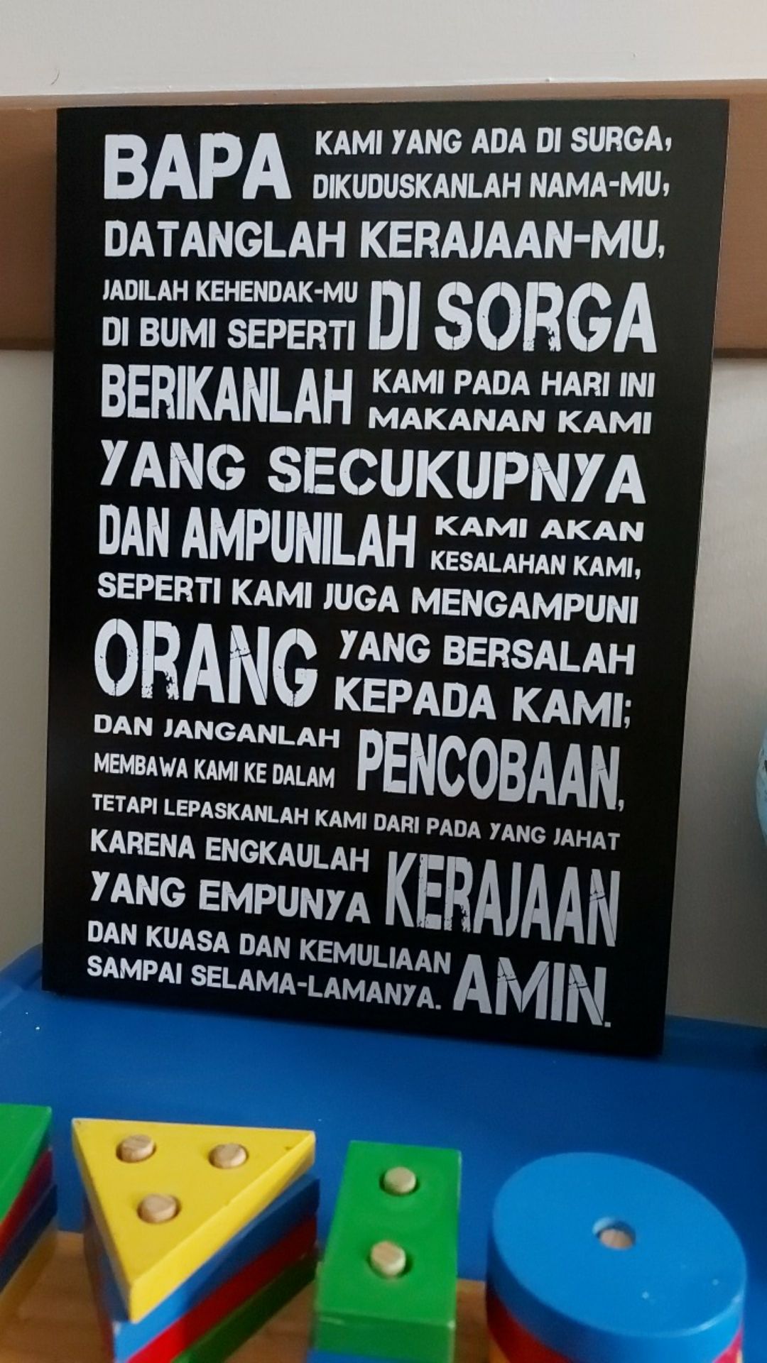Poster Rohani Kristen / Dekorasi Gereja / Doa Bapa Kami (a0249)