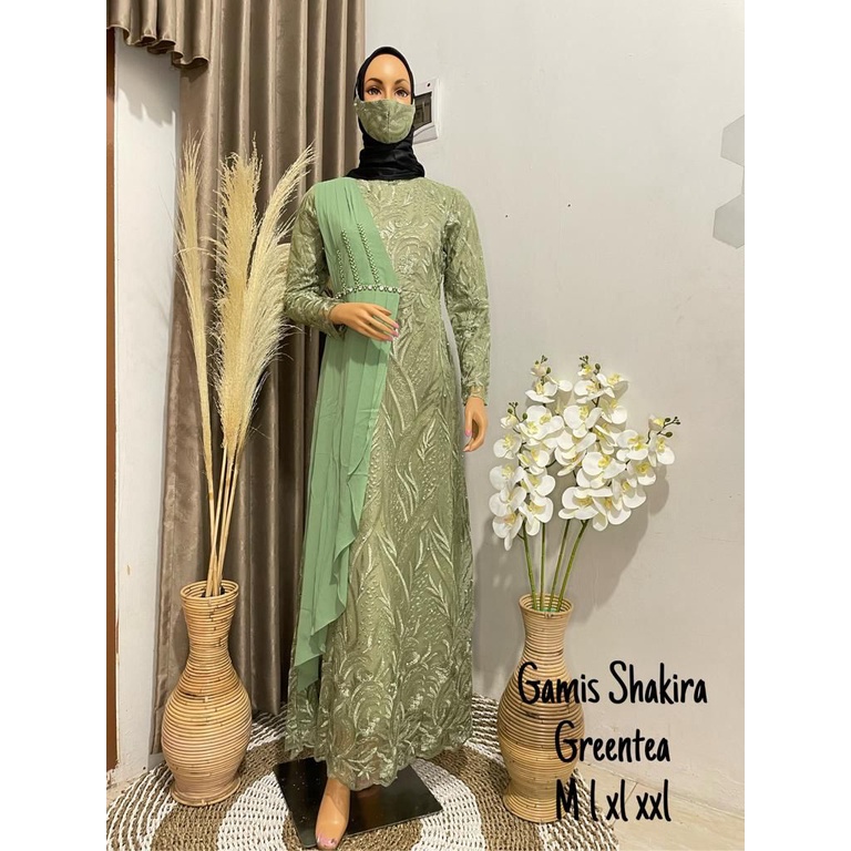 Permata Olshop / Kebaya Gamis Syakira RK / Gamis Kebaya Modern / Gamis Pesta Mewah / Baju Kondangan / Dress Bridesmaid