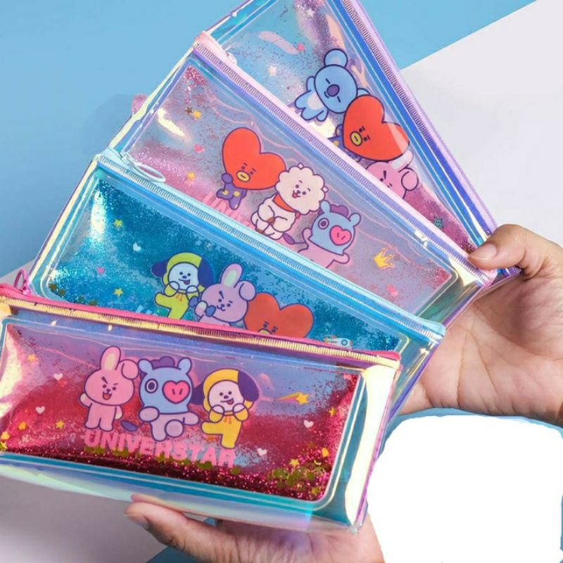 

Kotak Pensil Air Hologram 3 Karakter BT21/BTS Kostak Wadah Tempat Alat Tulis