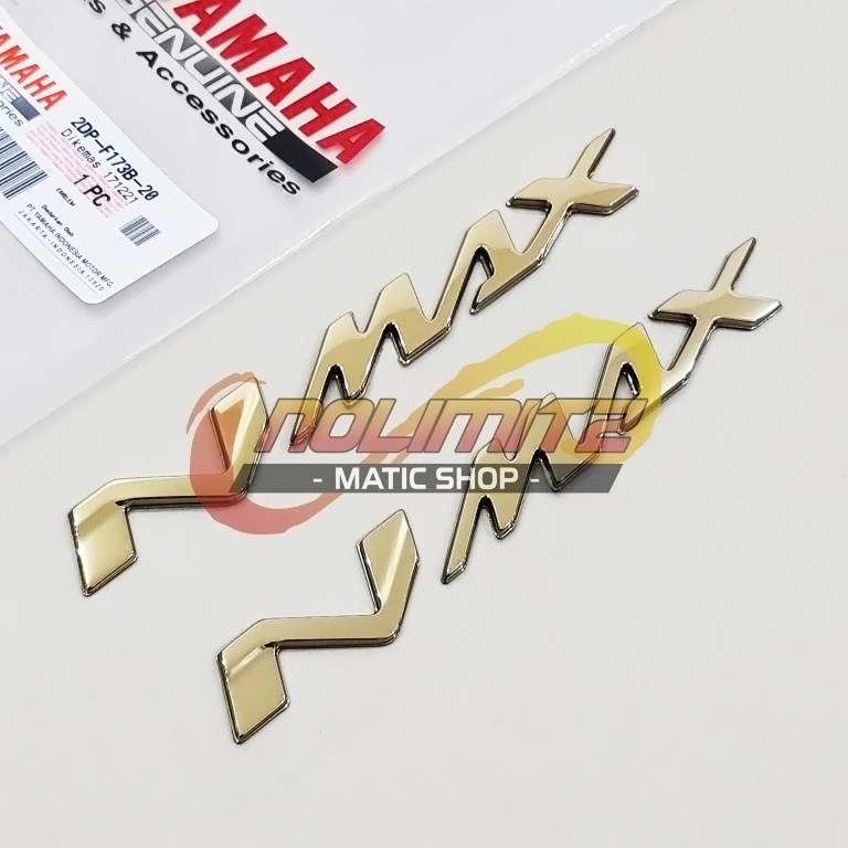 Emblem Logo 3D Timbul Ori Genuine Parts NMAX Gold