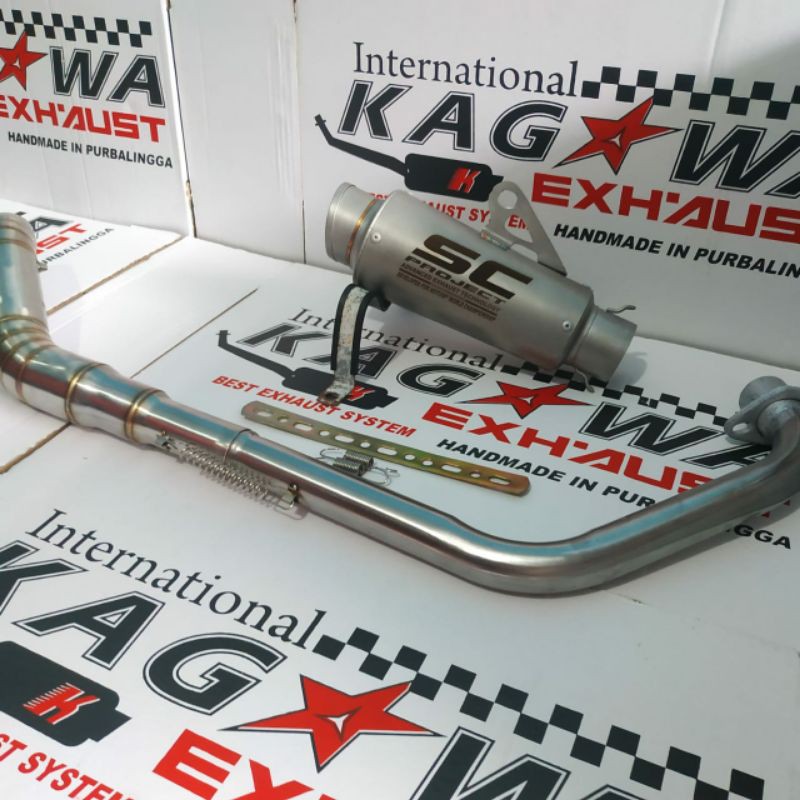 Knalpot Racing Sc Project Sandblash Cbr150r R15 v3 Satria fu Cb150r Vixion Mx king Tiger-2