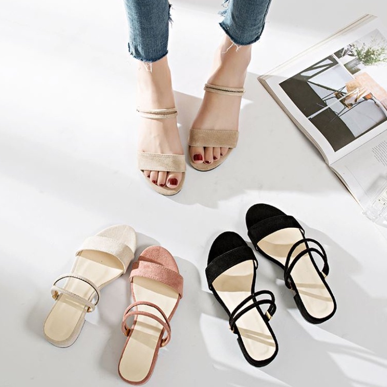 BJS911 - KHAKI/PINK - Sepatu Heels Blok Wanita Elegan Import 4CM SEPATU PESTA WANITA HIGH HEELS SEPATU SANDAL HAK SEPATU TALI FASHION IMPORT TERMURAH TERLARIS TERBARU BAGSTORE JAKARTA JSF911