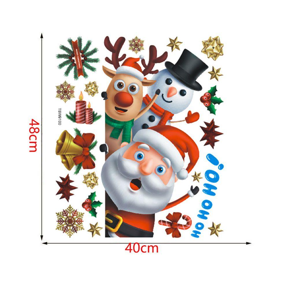 Preva Stiker Pintu Natal Lucu Snowman Self-adhesive Tahan Air DIY Dekorasi Stiker Kulkas