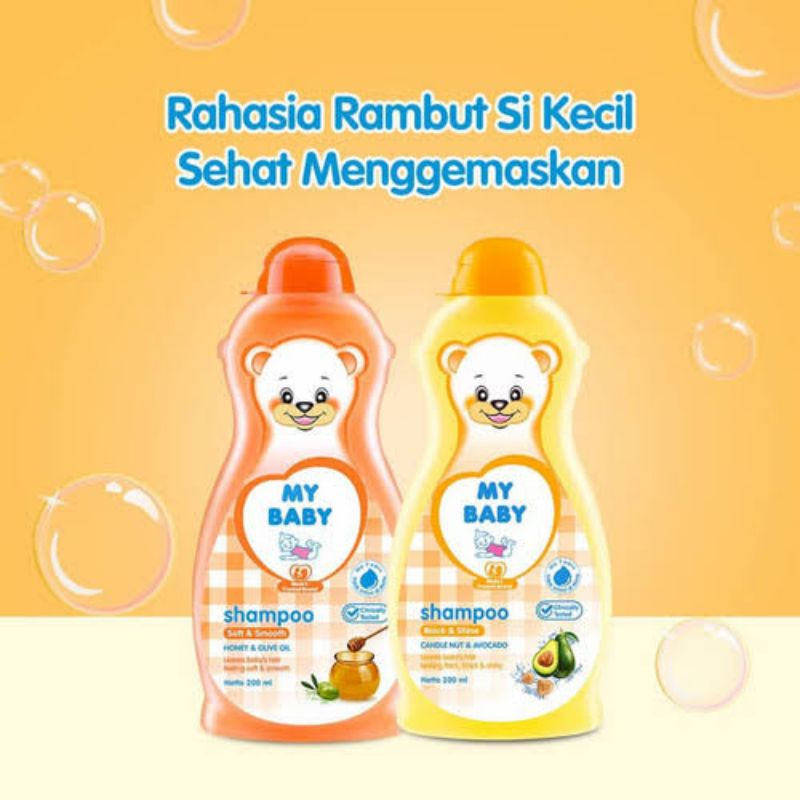 My Baby Shampoo Soft &amp; Smooth Bayi - MYbaby Shampo Black &amp; Shine Bayi