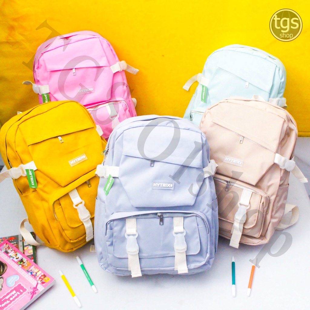 Tas Ransel Anak Perempuan Polos Tas Ransel Sekolah Wanita SD SMP Kekinian Ransel Murah Backpack Model Korea