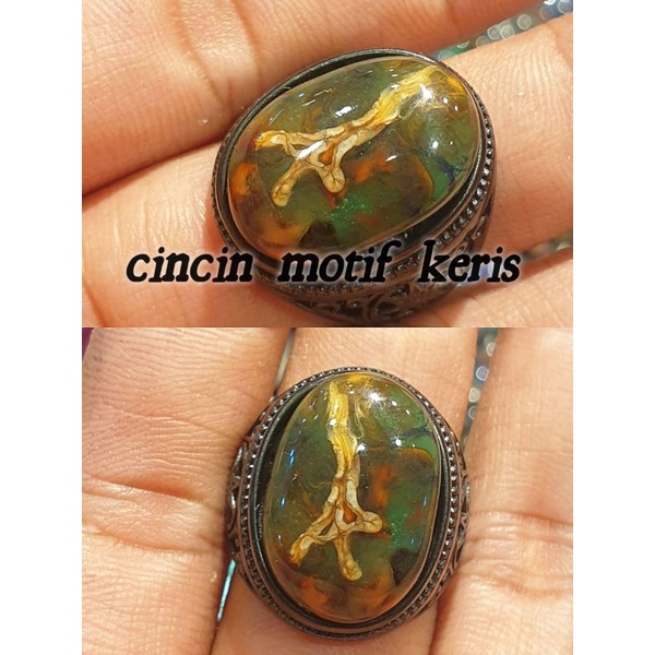 BATU CINCIN AKIK MOTIF KERIS DI JAMIN UNIK DAN LANGKA