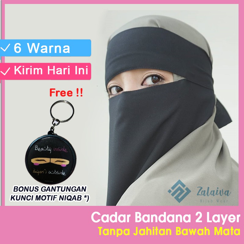 Cadar Bandana  2 Dua  Layer Tanpa Jahitan Bawah Mata Niqab 