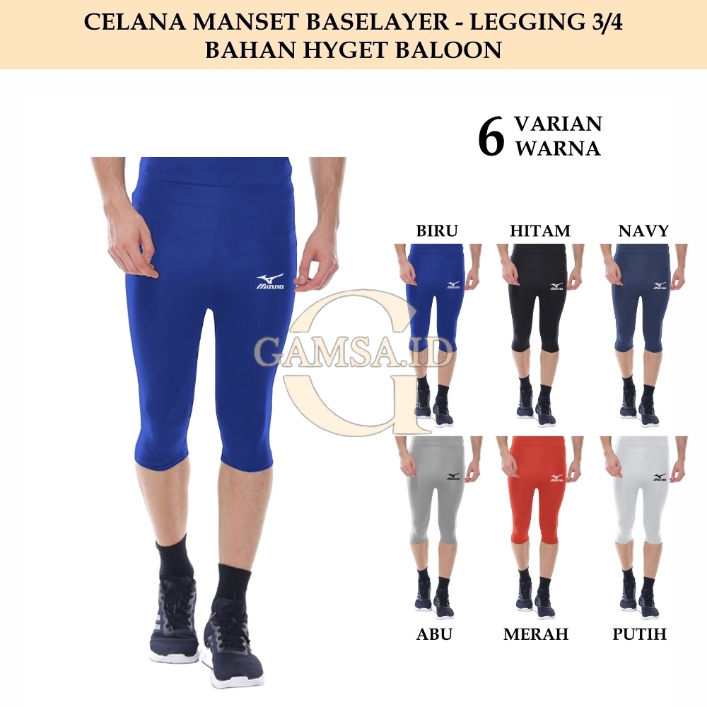 LEGGING 3/4 CELANA BASELAYER 3/4 PRIA WANITA CELANA MANSET DALEMAN MANGSET PENDEK OLAHRAGA BOLA VOLLY BADMINTON