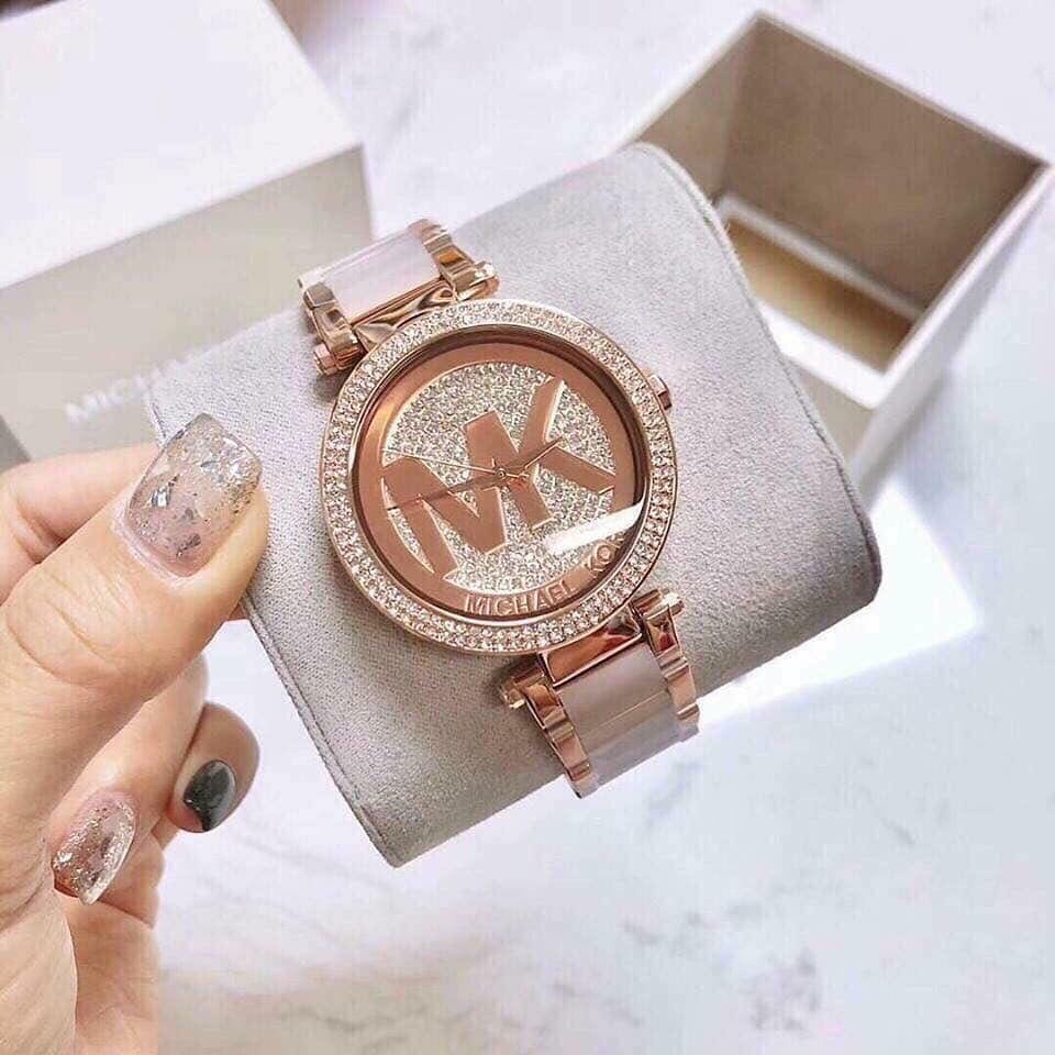 JAM TANGAN MCHAEL KORS STAINLESS STEEL PINK ROSEGOLD FOR LADIES MK 6176
