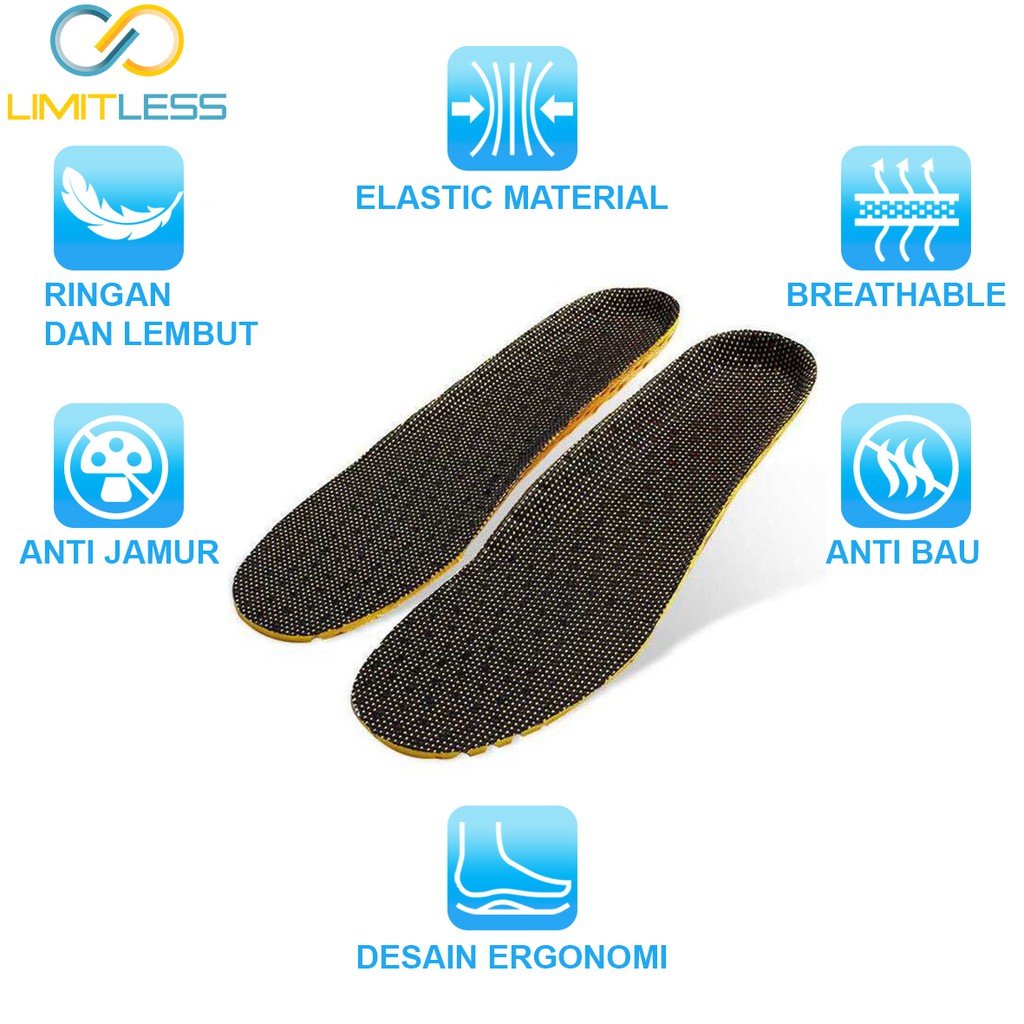 Insole Sepatu Pria Wanita Bahan EVA Empuk Phylon Anti Panas Bau Jamur Insole Sepatu Sepasang Murah