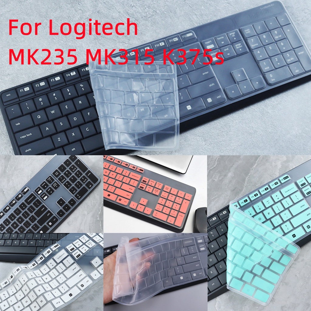 Cover Pelindung Keyboard Logitech MK235 MK315 K375s Bahan Silikon Ultra Tipis Tahan Air Dan Debu