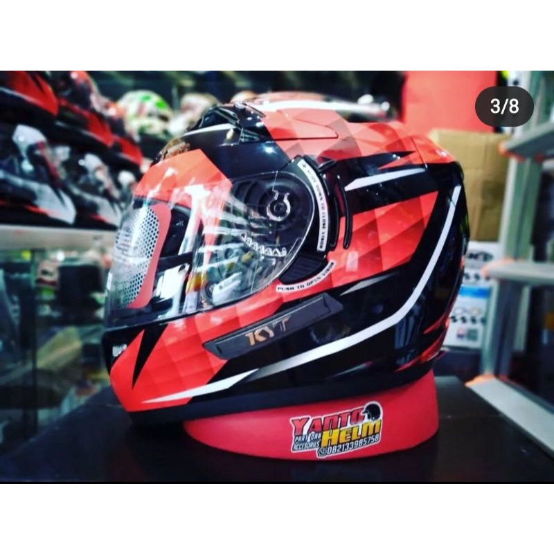 KYT K2R DIAMOND BLACK WHITE RED | KYT K2R DIAMOND WHITE BLACK