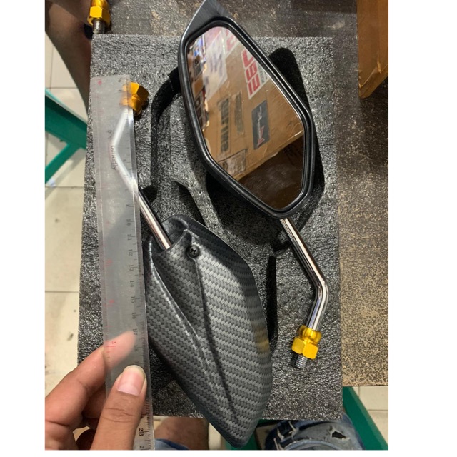 Spion Motor Model Jupiter Standart Carbon hitam Tangkai Crome motor Yamaha