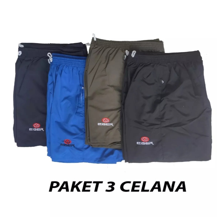 paket 3 pcs celana pendek pria &amp; wanita / kolor pendek santai