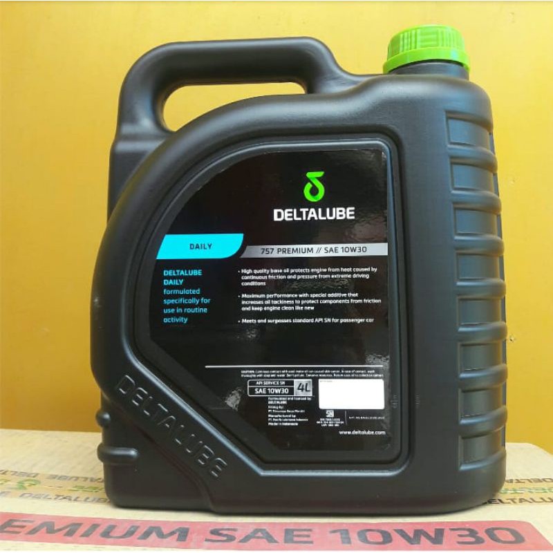 Oli Mobil Deltalube 757 Premium SAE 10W-30 API SN Galon 4L 4 Liter