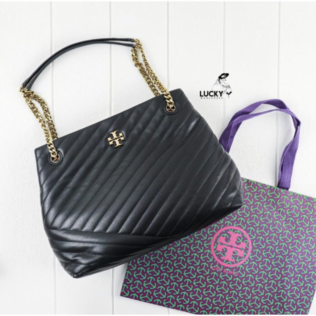 Tory Burch Kira Chevron Tote Black - ORIGINAL 100%