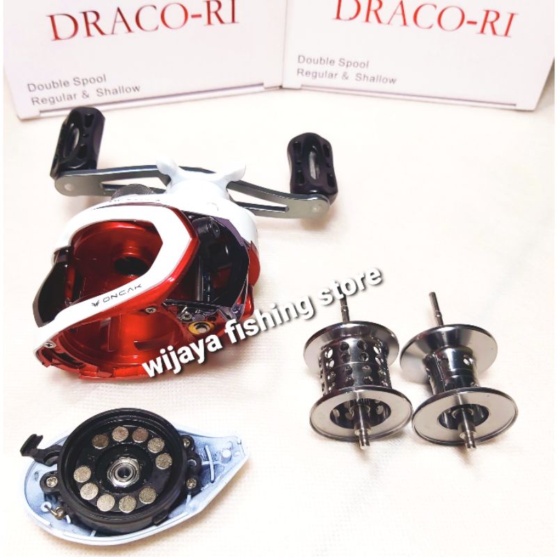 reel bait casting oncak draco RI DOBLE SPOOL (HANDLE KIRI)