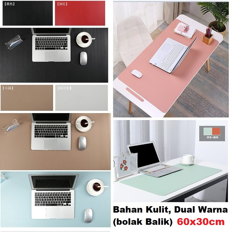 Mouse Pad Kulit Dua Warna Ukuran Besar /Alas Keyboard Meja Laptop komputer Gaming