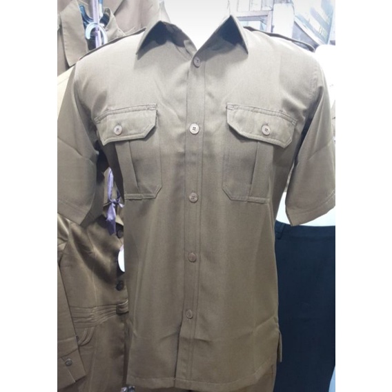 Baju Pdh Pria kuning khaki/Baju kuning ASN pria/Baju dinas kuning ASN