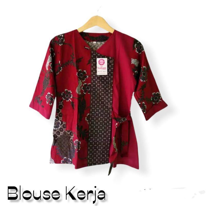 Blouse Kerja Rumbai Tali Lengan 3/4 dan Kemeja Batik size  M,L,XL,XXL,3L,4L,5L,6L,7L