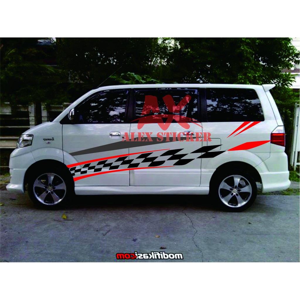 Stiker Stripe Side Bodi Sticker Mobil Suzuki Apv Luxio Grand Max