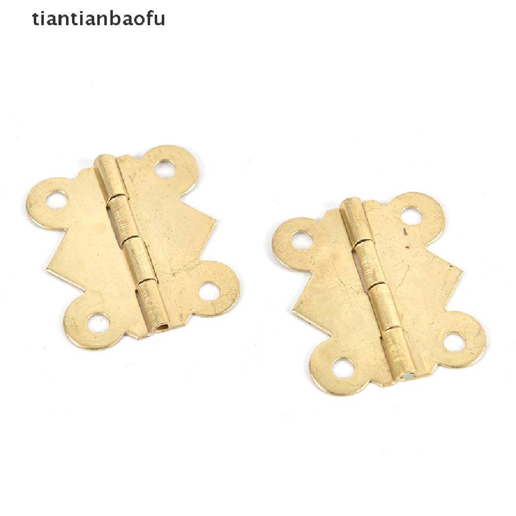 [tiantianbaofu] 10 Pc Brass Color Mini Butterfly Hinges for Cabinet Drawer Jewelry Box DIY Repair Boutique