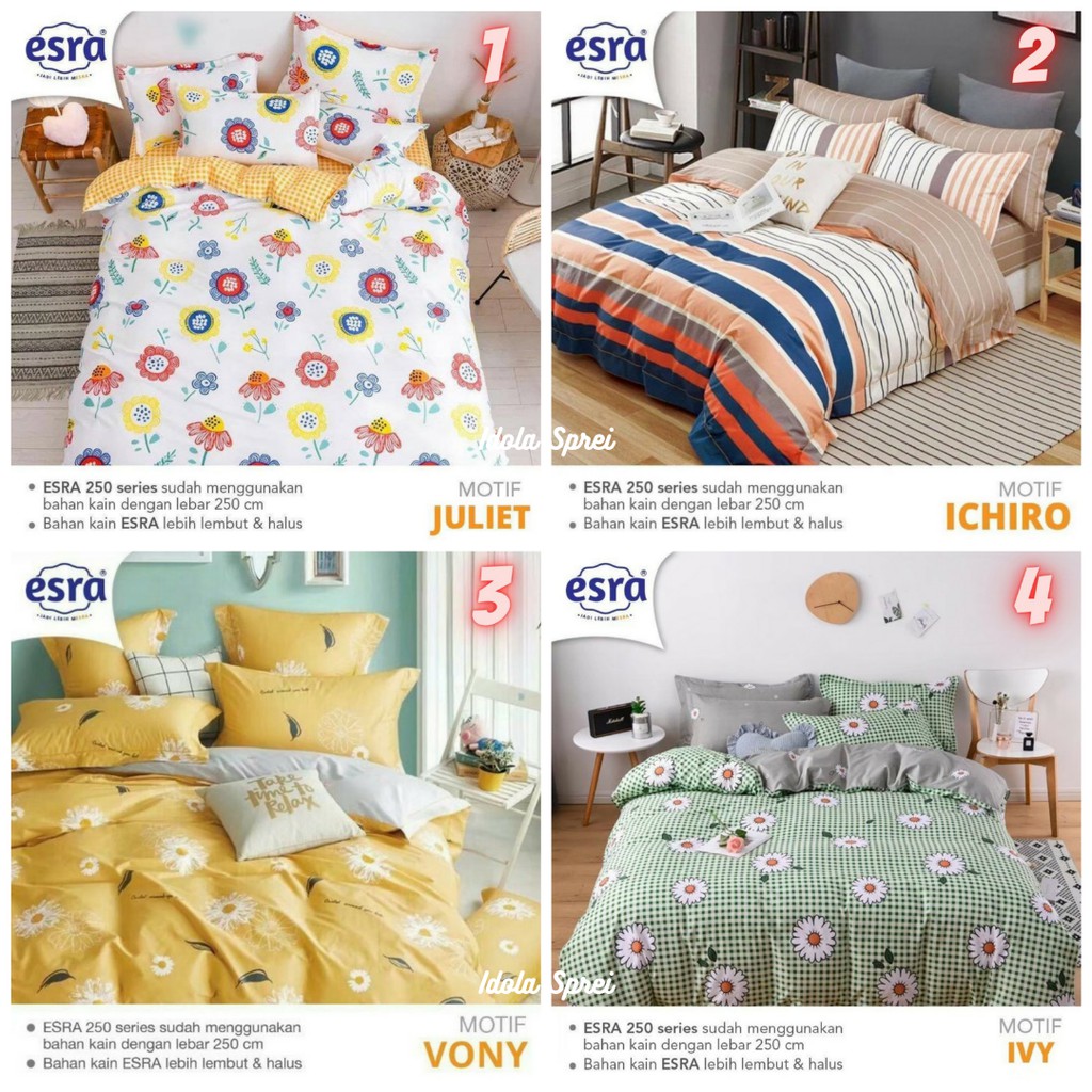 Sprei BedCover Katun Lokal ESRA (Sprei Anti Geser)