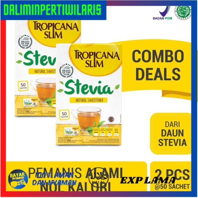 

[[BISA COD]] Twin Pack (2 Pcs) - Tropicana Slim Stevia 50 Sachet PROMO SPECIAL Kode 1014