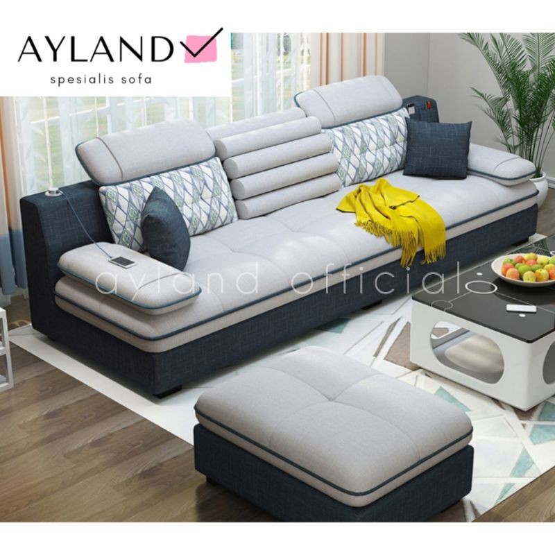 Sofa Ruang Tamu Mewah Leter L Minimalis Empuk