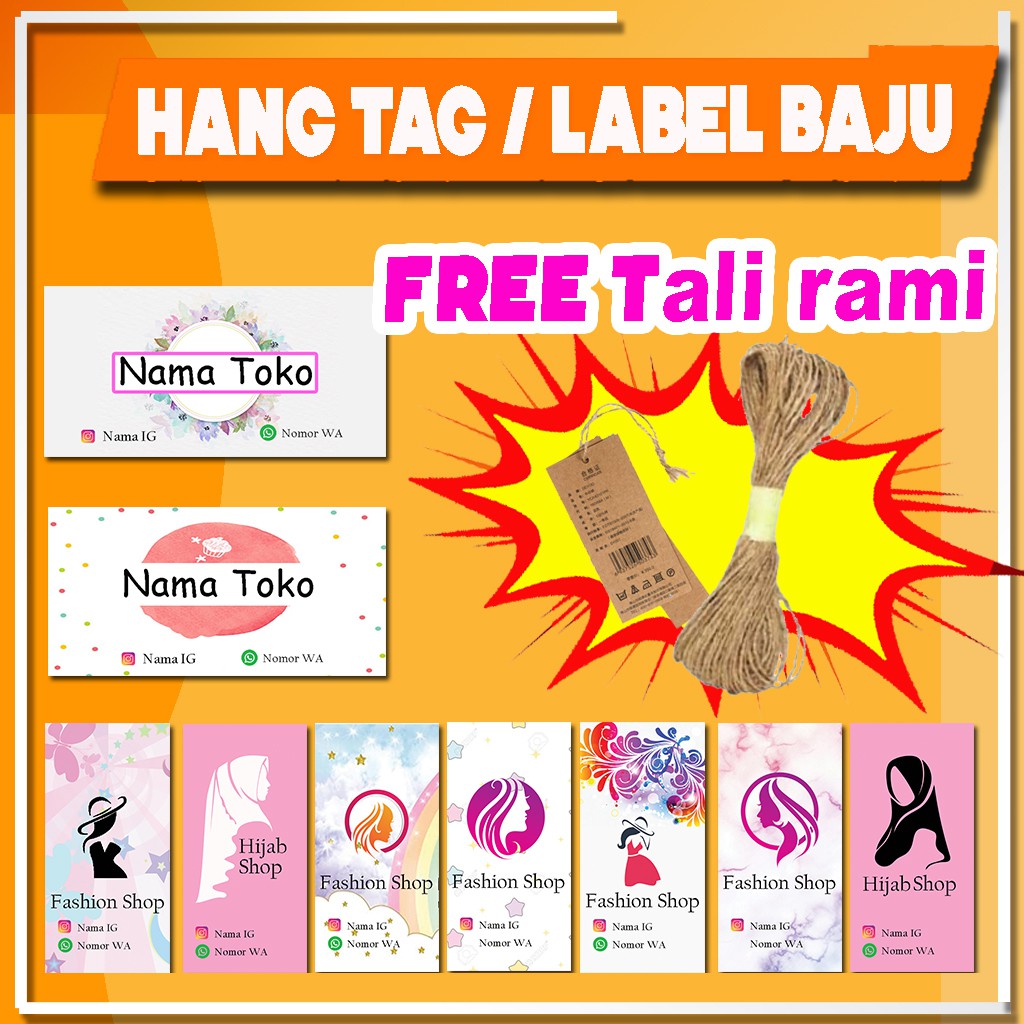 

Hang Tag Baju Thank You Aksesoris Custom Free Tali Rami Goni