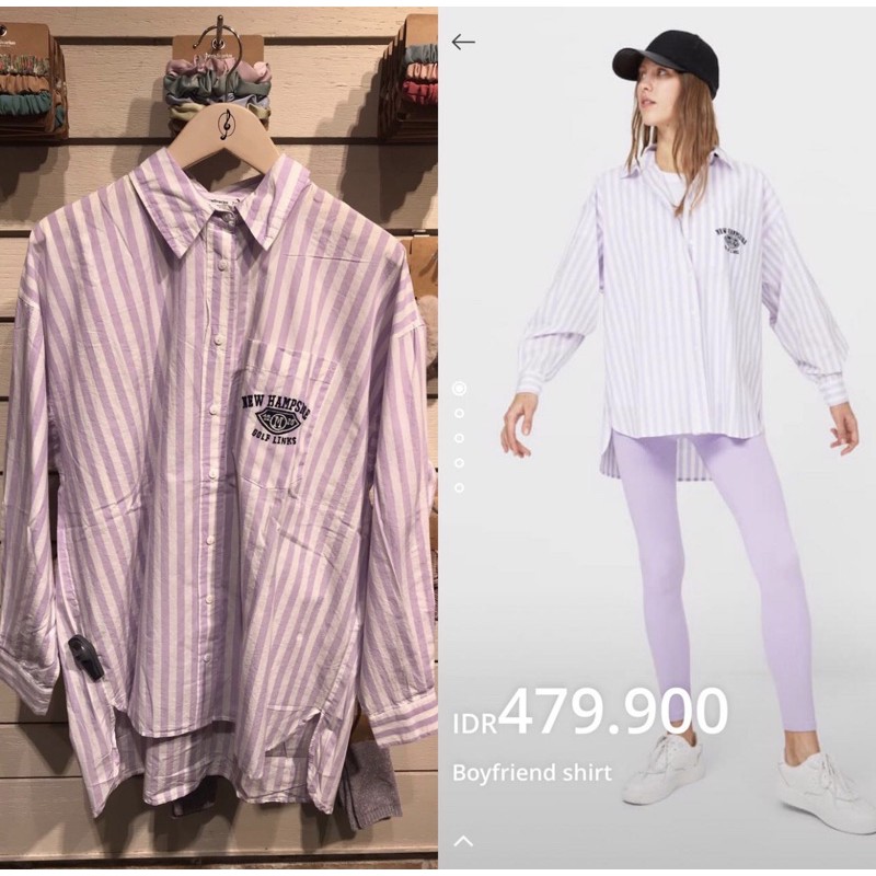 Jastip Stripe Kemeja Stradivarius New