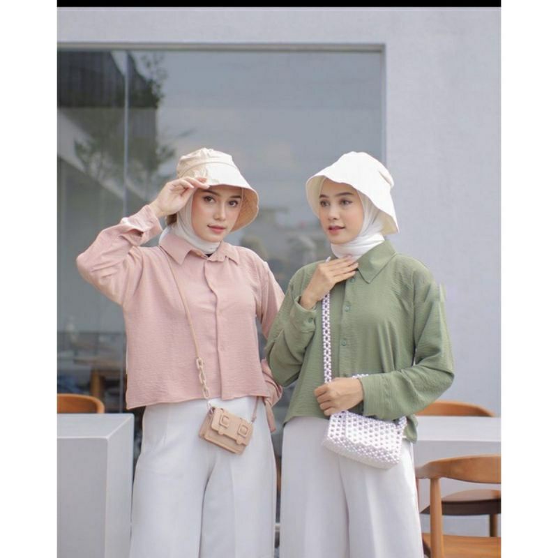 Kemeja Crop / Kemeja Crinkle / Hanin Crop / Kemeja Crop Crinkle