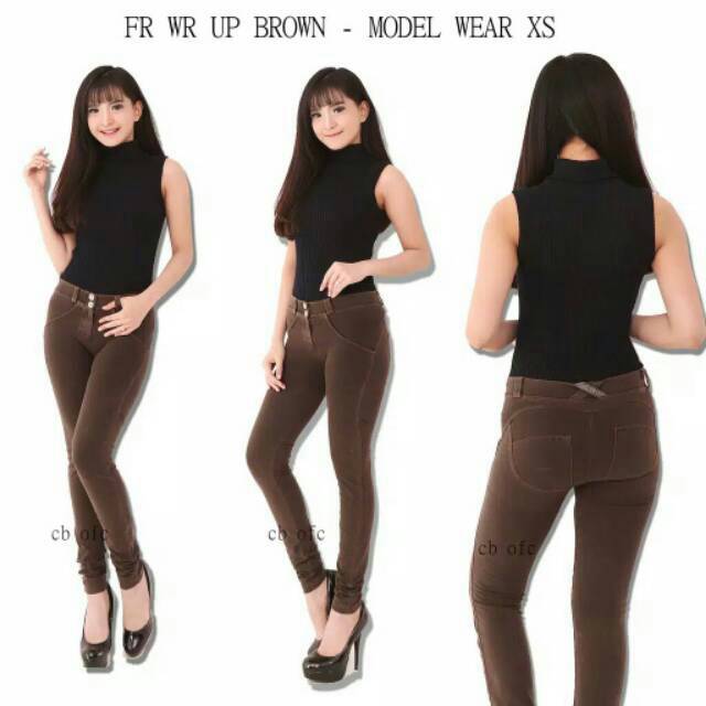 $159 FREDDY WR UP SHAPE EFFECT PANTS .BROWN  DAN GREY