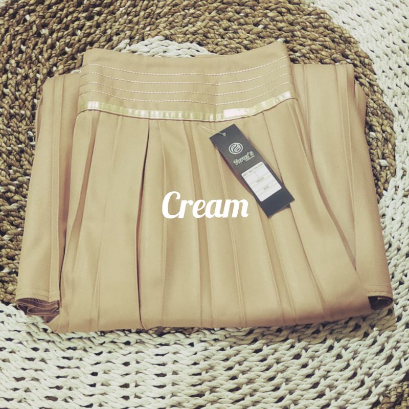 COD ROK KANTOR PLISKET//BAHAN KATUN PREMIUM//SIZE M, L ,XL ,XXL ,XXXL.-CREAM