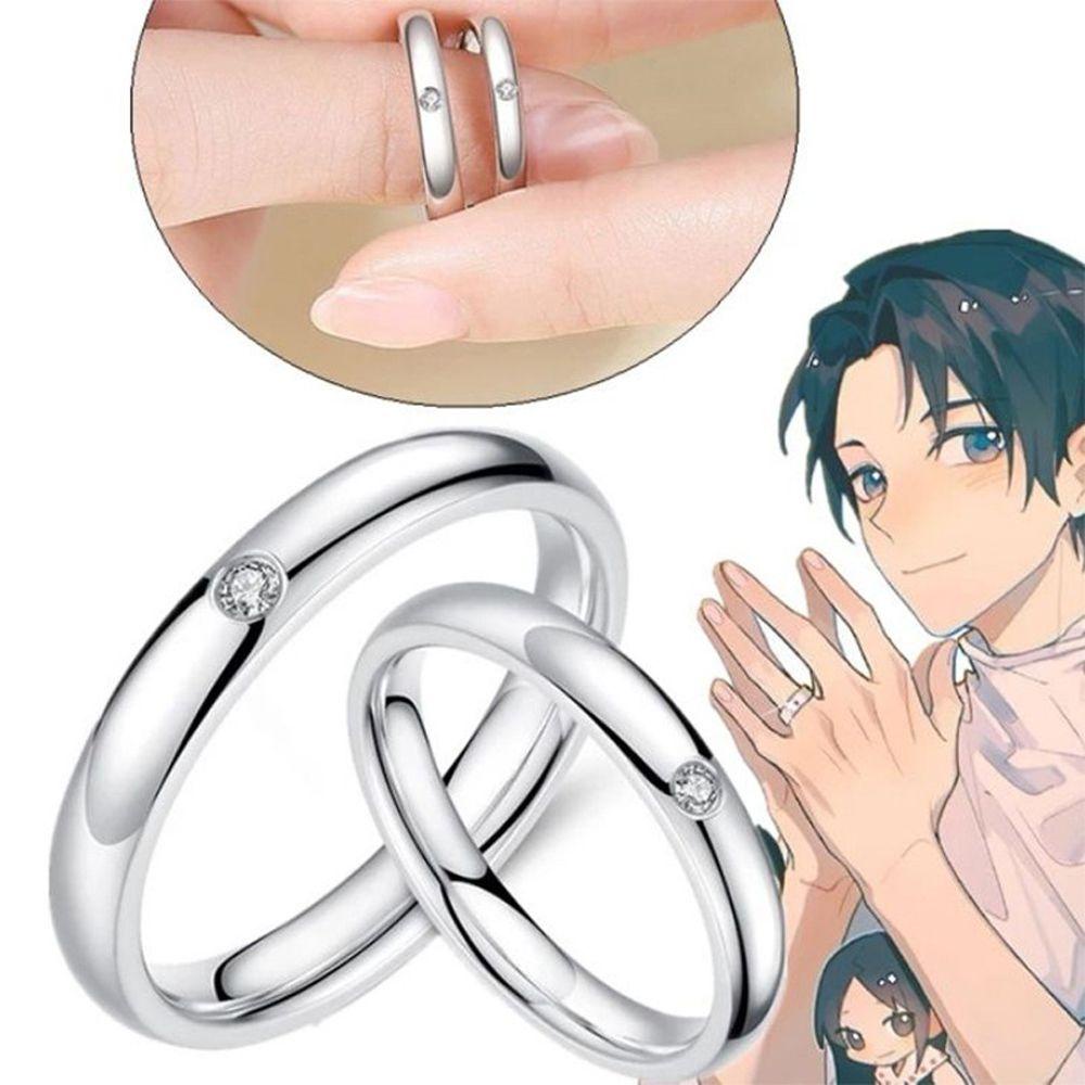 [Elegan] Wanita Cincin Pasangan Dapat Disesuaikan Sederhana Yuta Okkotsu Jujutsu Kaisen Gaya Korea Perhiasan Alloy Hadiah Hari Valentine Gesper Jari