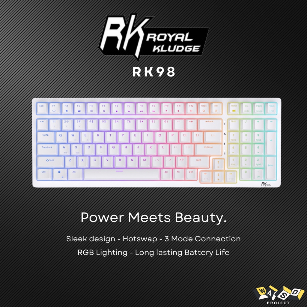 ROYAL KLUDGE RK98 Mechanical Keyboard | 96% Layout | Hotswap | 3 Mode