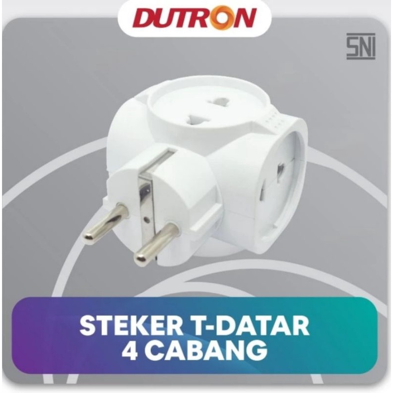 Dutron T cabang 4 colokan listrik stop kontak adapter adaptor SNI