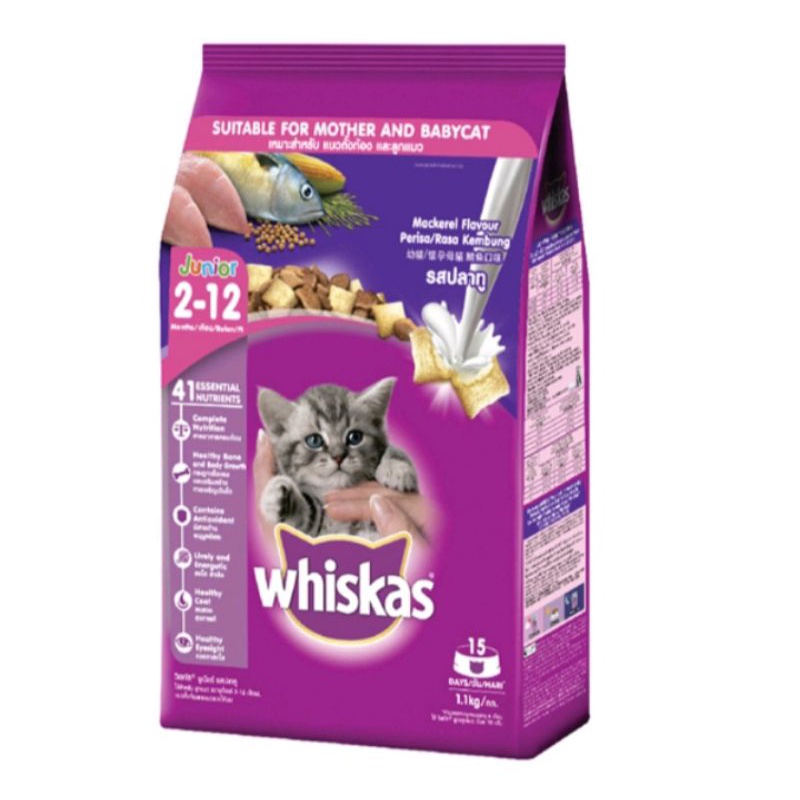 Whiskas junior mackerel 1,1kg freshpack/ makanan kucing whiskas junior mackarel