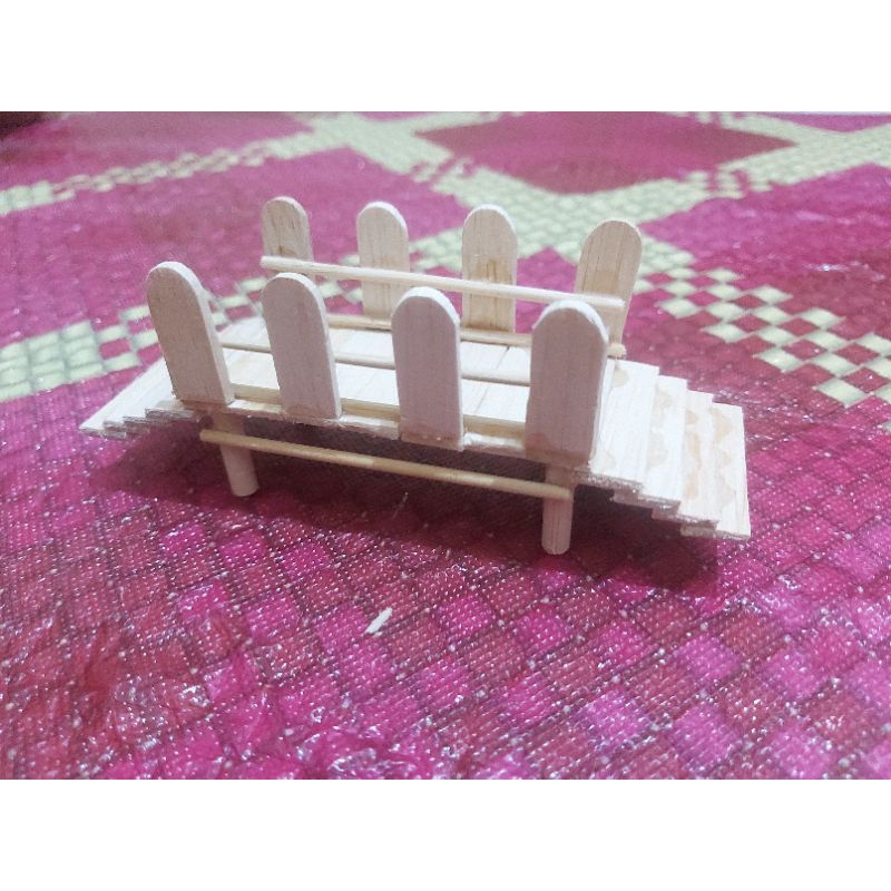 Hiasan Miniatur jembatan aquascape bahan stick es krim
