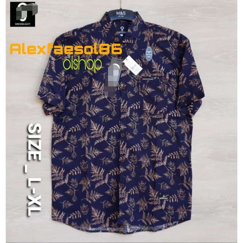 KEMEJA PENDEK MOTIF PREMIUM SLIMFIT/HEM PENDEK MOTIF