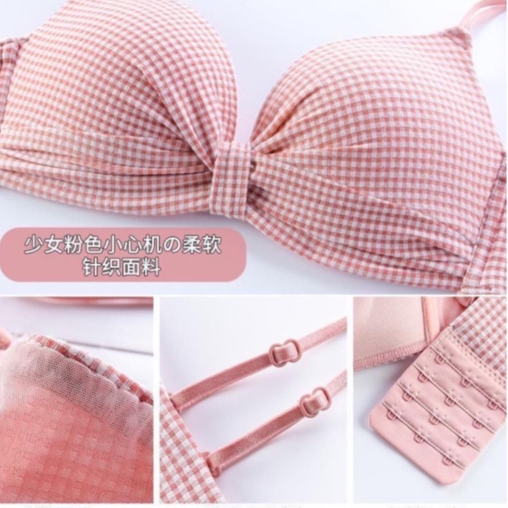 BRA Wanita Sexy Push-up BH Import Pakaian Dalam Wanita/Remaja Asian Style Model Grid Kotak