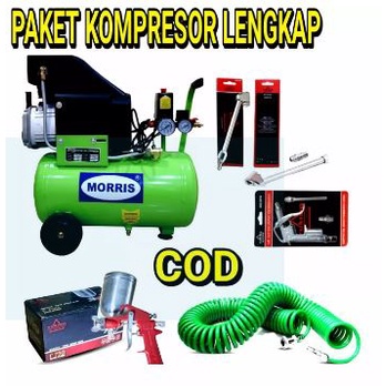 Jual Promo Paket Lengkap Item Bengkel Tukang Cat Mesin Kompresor Listrik Moris Liter