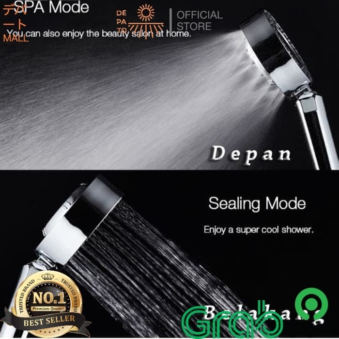 QUALITY Kepala Shower Head Ionizer SPA Ionizer Healthy Crystal 3 Mode