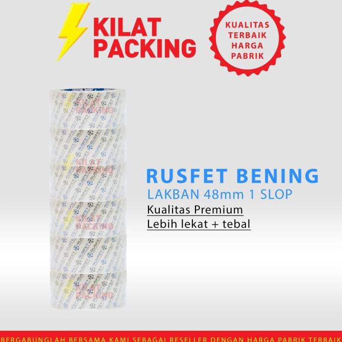 

HOTLIST Plakban Rusfet Bening Premium Quality 48 mm x 90 yard 1 Selop isi 6