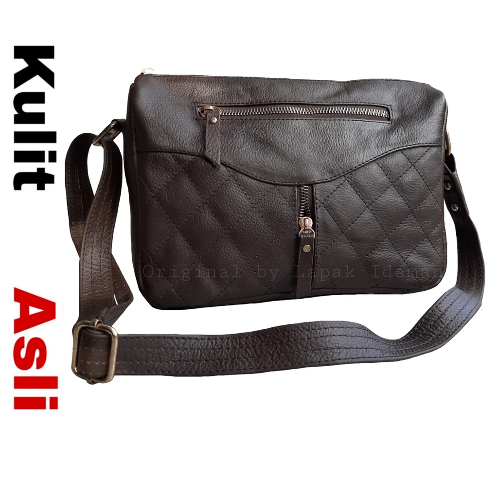 Tas Wanita Kulit Asli Full Up Tas Selempang Slingbag Wanita Ori Kulit