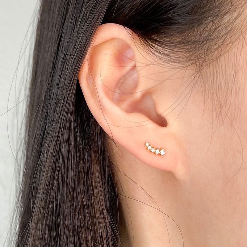 Ark.co - Crescent earrings anting earclimber kristal mini