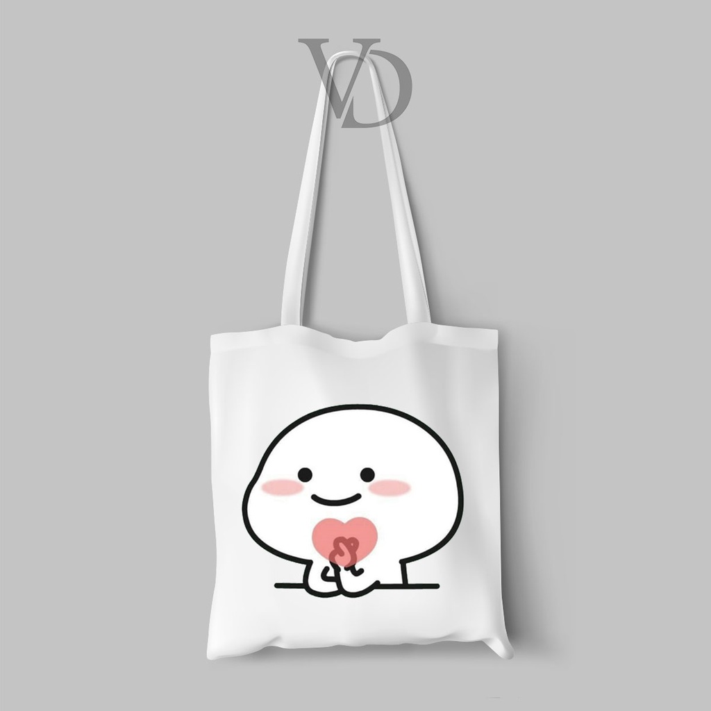 Tote Bag Kanvas / totebag canvas - Pentol Cartoon / pentol sticker lucu